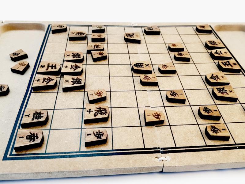 Shogi - Tabuleiro e Peças como fazer utilizando sobras de madeira  compensada 